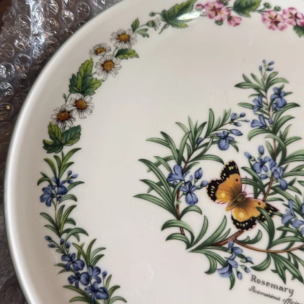Royal Worcester Worcester Herbs Cake Plate Fine Bone China Great Condition 1990